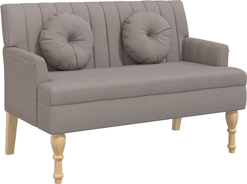 vidaXL Sitzbank mit Kissen Taupe 113x64,5x75,5 cm Stoff