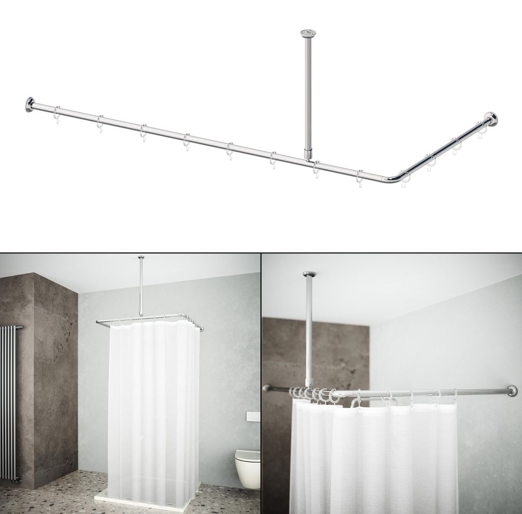Aquabad Hastaflex Vario Aluminium Duschvorhangstange, Produktbild 