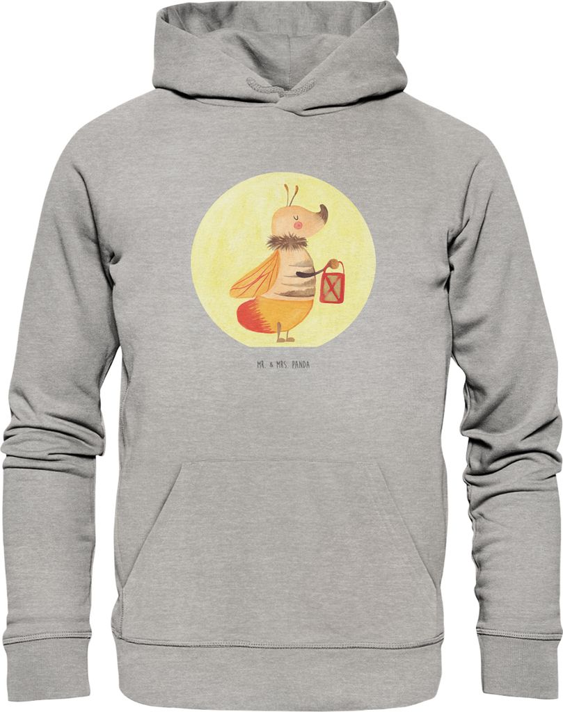 Mr. & Mrs. Panda Kuschelhoodie Glühwürmchen Größe M - Heather Grey - Geschenk, Gute Laune, Kapuzenpullover, Sweatshirt, Verlobung, Lieblingsmen...
