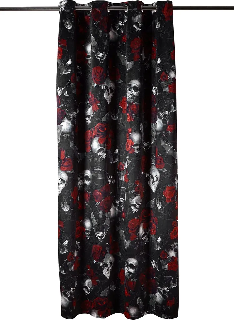 Tenda Killstar Haunted Garden Nera - Velour di Lusso per Camera Gotica