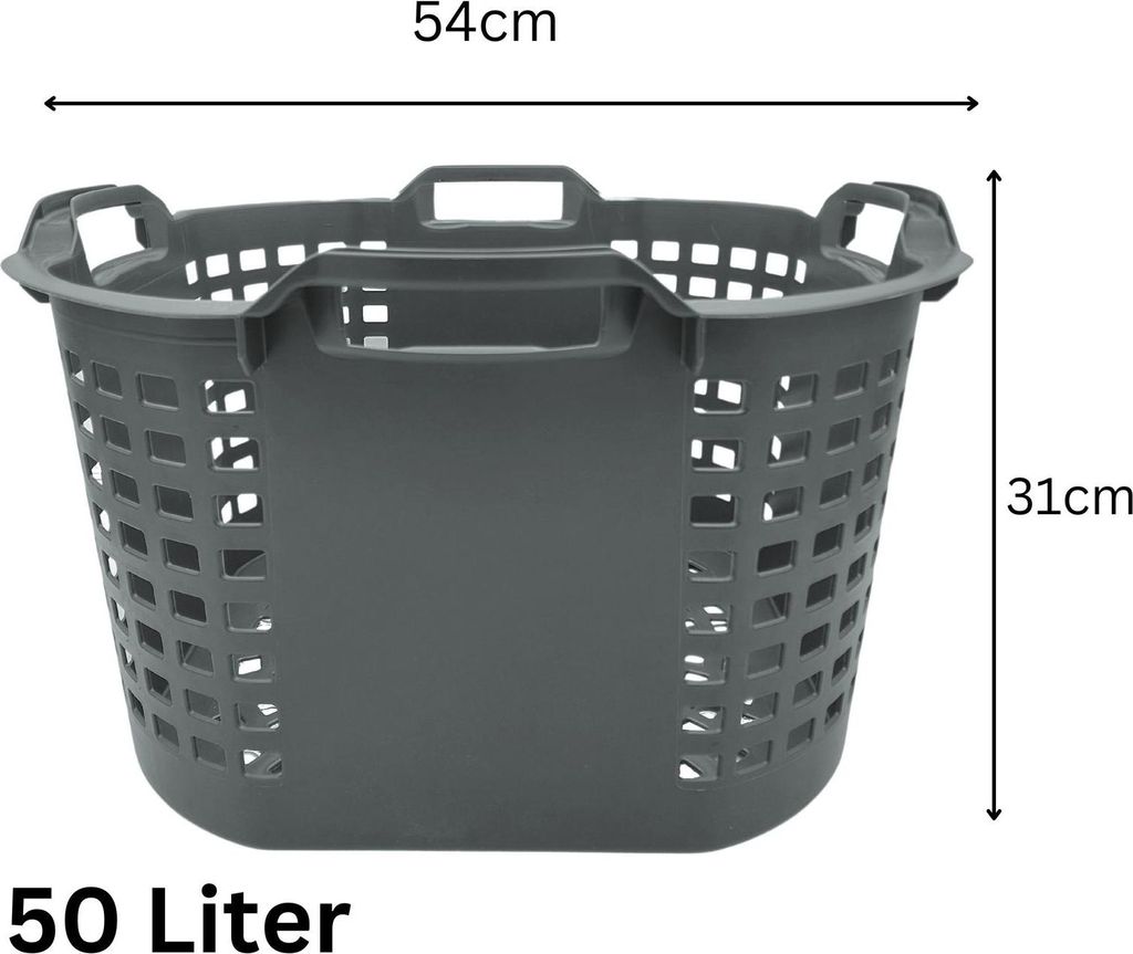 Erntekorb Gartenkorb groß Kartoffelkorb Obstkorb 50Liter Stapelkorb Laubkorb ineinander, übereinander stapelbar grau