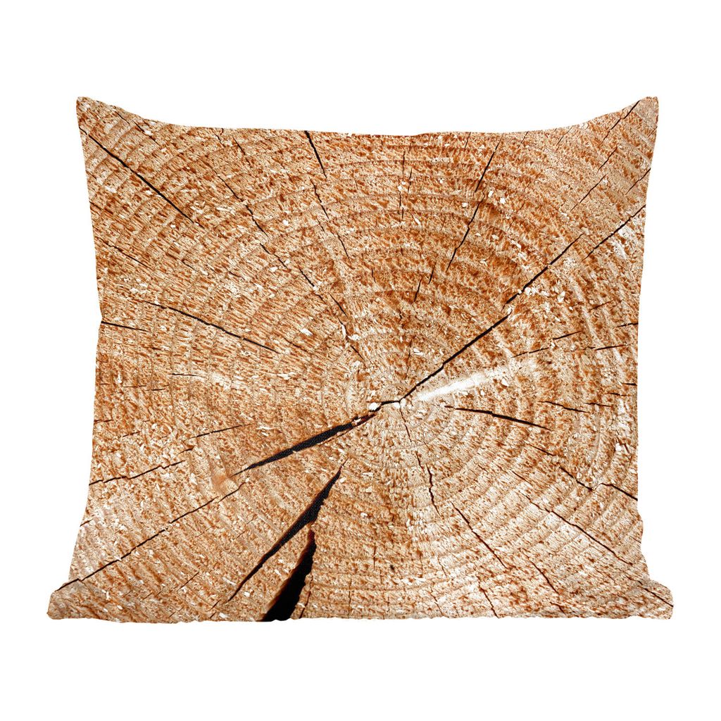 MuchoWow Zierkissen Sofakissen Wohnzimmer Dekokissen 40x40 cm Baumstumpf - Jahresring - Struktur - Baum - Foto Kissen - Schlafzimmer Dekoration