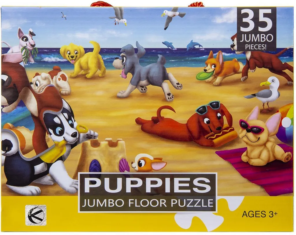 Puzzle Géant pour Enfant 35 Pièces - Illustration Chiens Rigolos