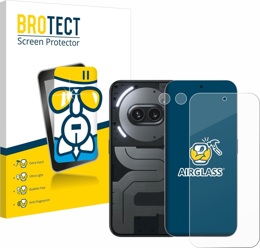 BROTECT Schutzglas für Nothing Phone (2a) Plus (Display+Kamera) Schutzfolie Panzer Folie Glas Display Schutz klar