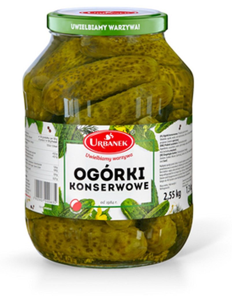Ogórki konserwowe 2,55kg Urbanek Zdjęcie produktu 