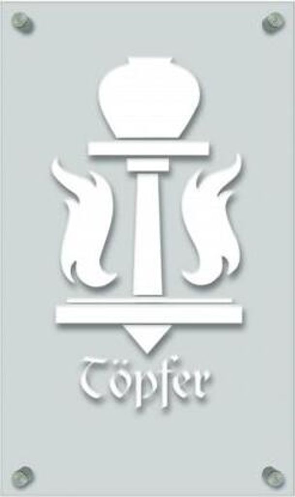 Zunftschild Handwerkerschild - Töpfer - beschriftet auf edler Acryl-Kunststoff-Platte – 309416 Color - weiß