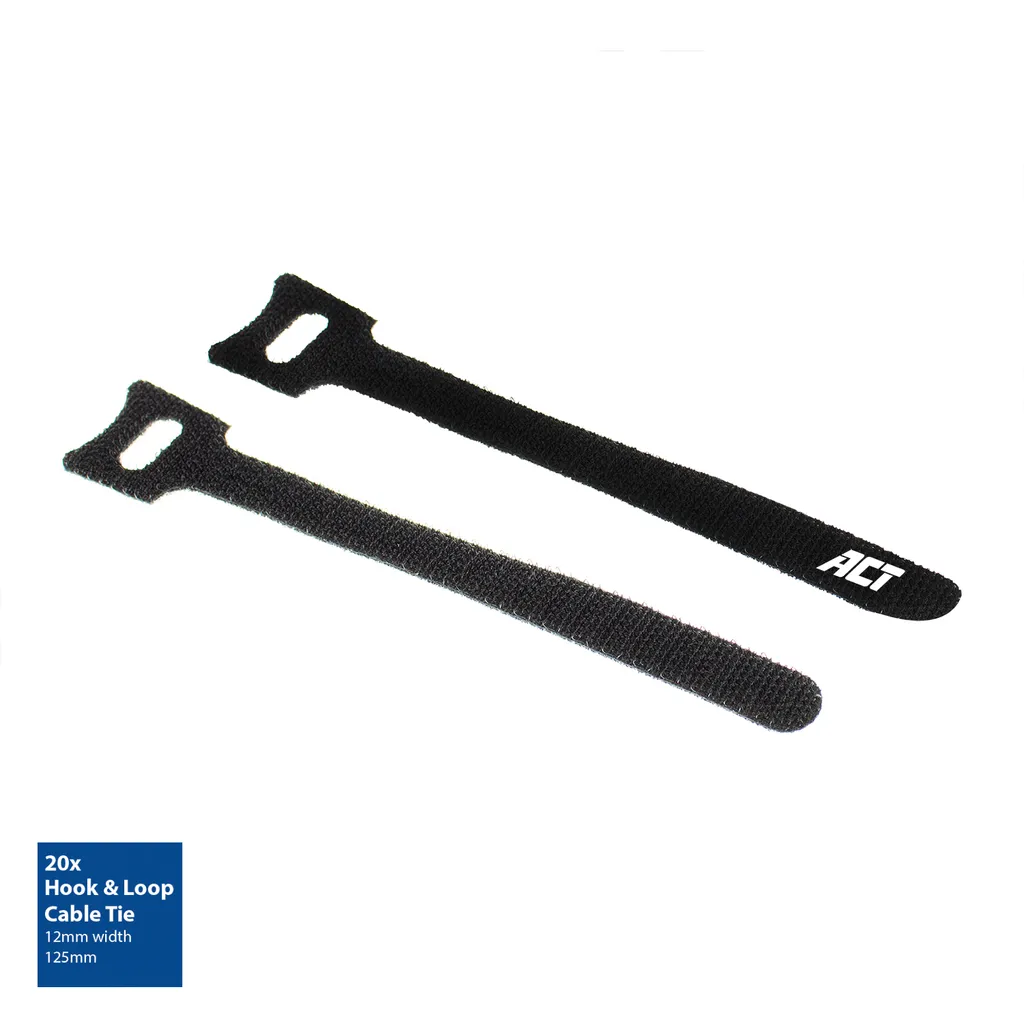 Gestion de câbles informatique avec scratch ACT CT4003 largeur 12 mm - 2