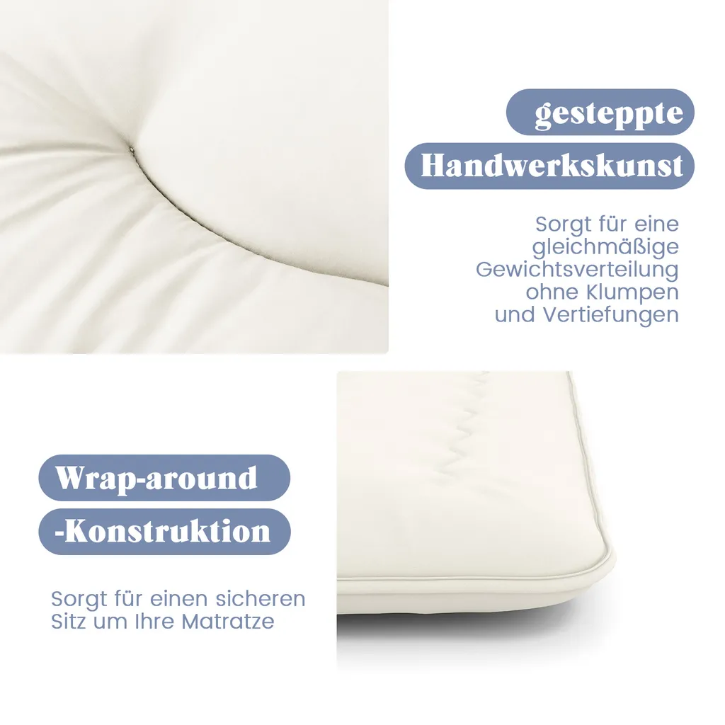 Lit d'appoint 140x200cm, matelas pliable pour invités avec sac et housse - 5