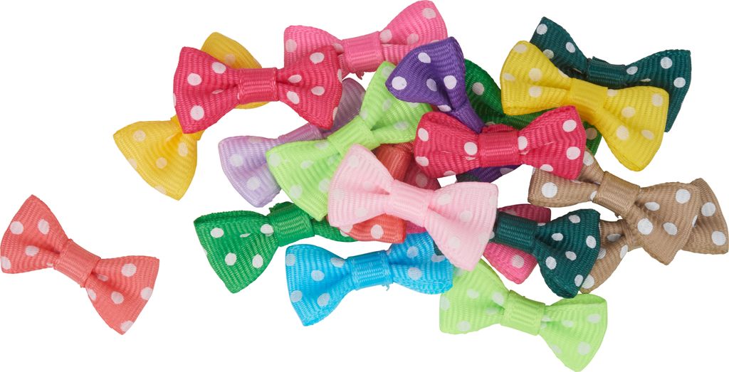 VBS Mini Schleifen Punkte 20 Stück 1.5 cm breit 3 cm lang Dekoration Basteln