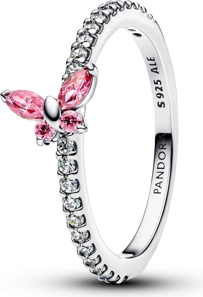 Pandora Ring Glittering Butterfly Pink Silver 194269C02 Obrázek produktu 