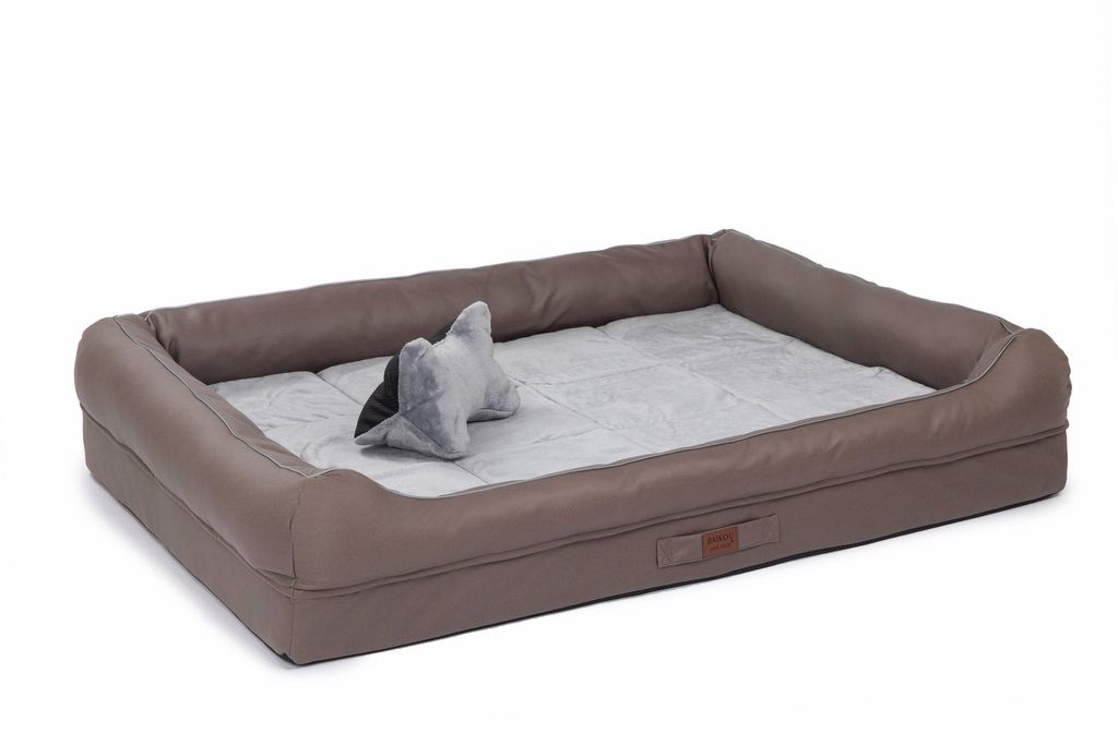 Hundebett orthopädisch waschbar rutschfest große Hunde Tierbett Hundekissen Hundesofa, Braun, 120x90x10cm