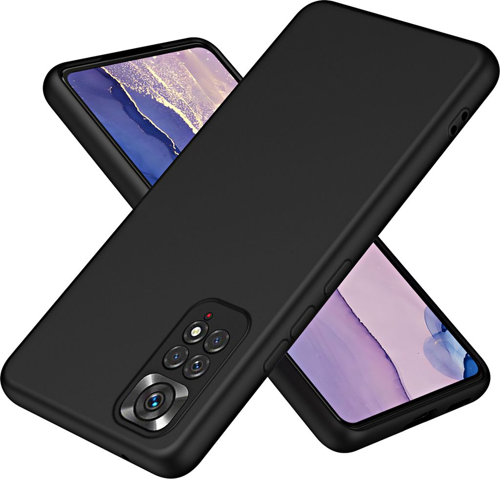 Redmi Note 11S Hülle, Flüssig Silikon Handyhülle Stoßfest Kratzfest Schutzhülle für Xiaomi Redmi Note 11S / Note 11 4G Schwarz