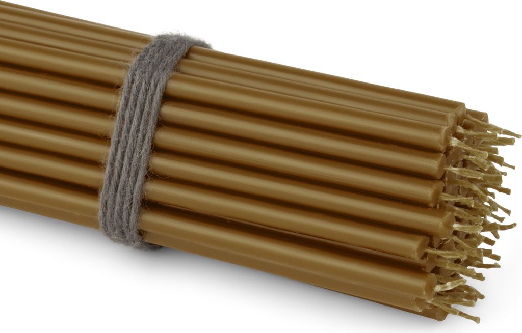 50x Stabkerzen Braun Rußfrei Tropffrei dünn L 16cm Premium Paraffinwachs 36114