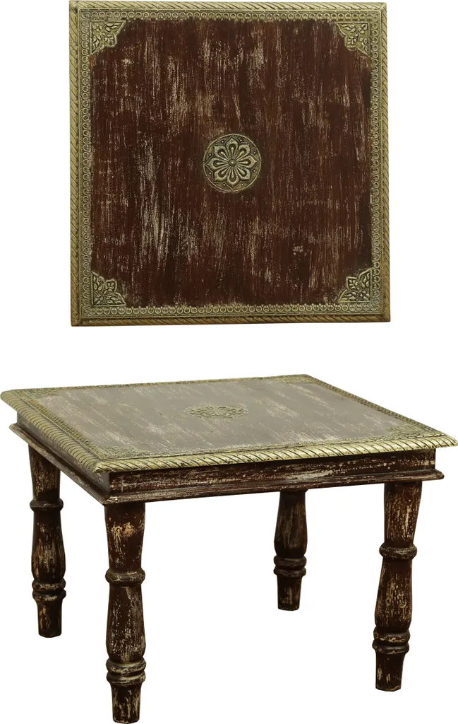 Petite table de salon ronde en bois Anjay - Design Vintage 55cm