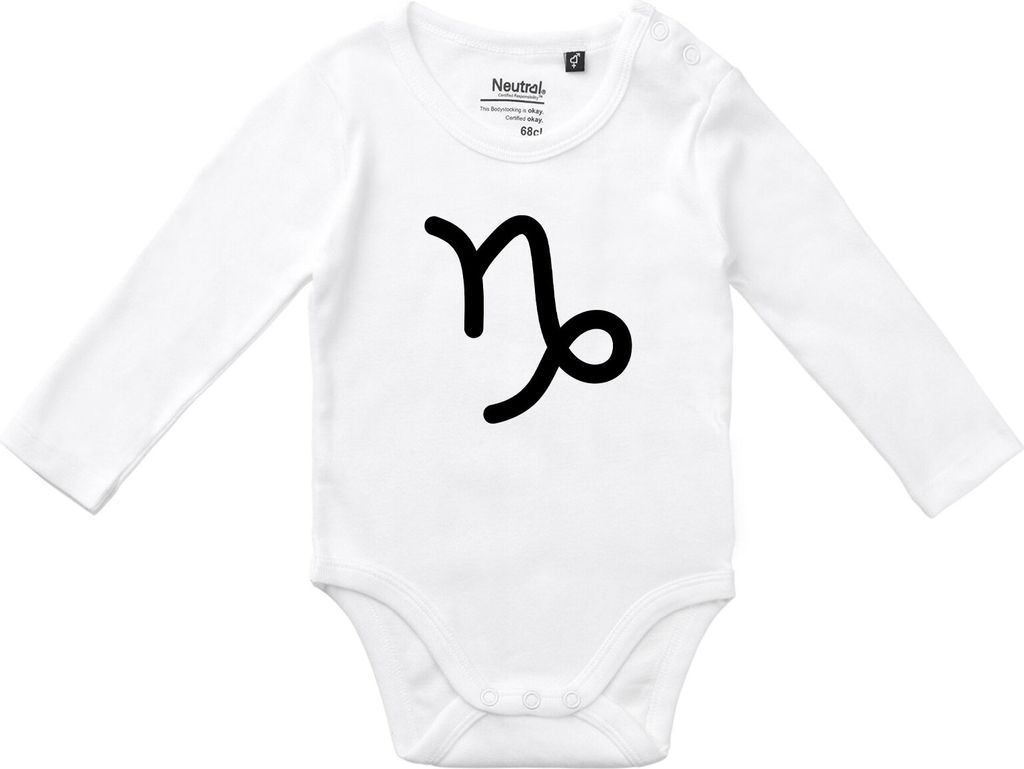 Huuraa Baby Body Steinbock Sternzeichen Zeichen 68 White  Produktbild 