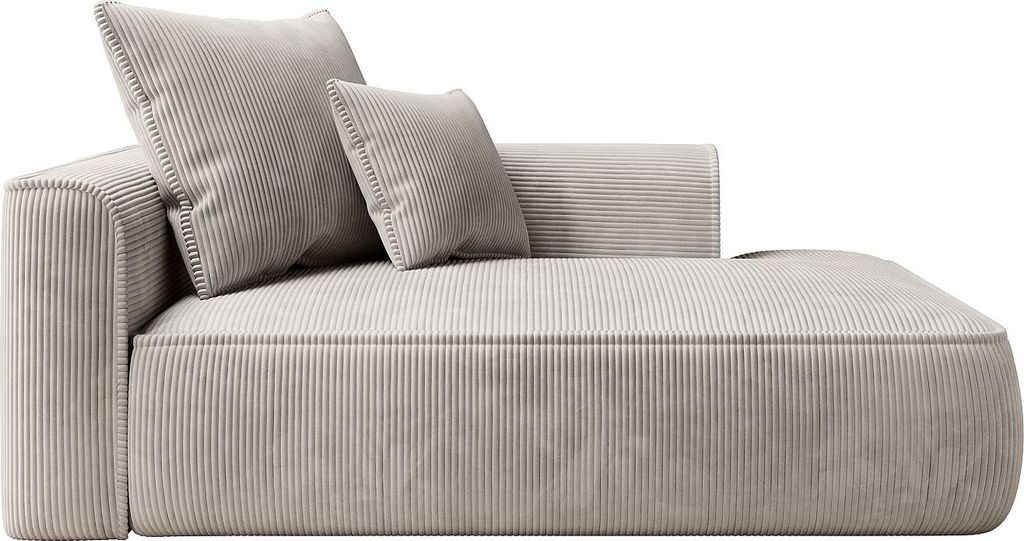 Rechte Chaiselongue aus beigem Kord - PINETA