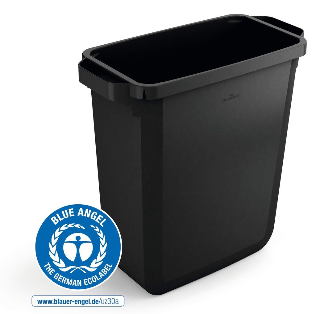 DURABLE Abfallbehälter DURABIN60L, Blauer Engel, schwarz Produktbild 