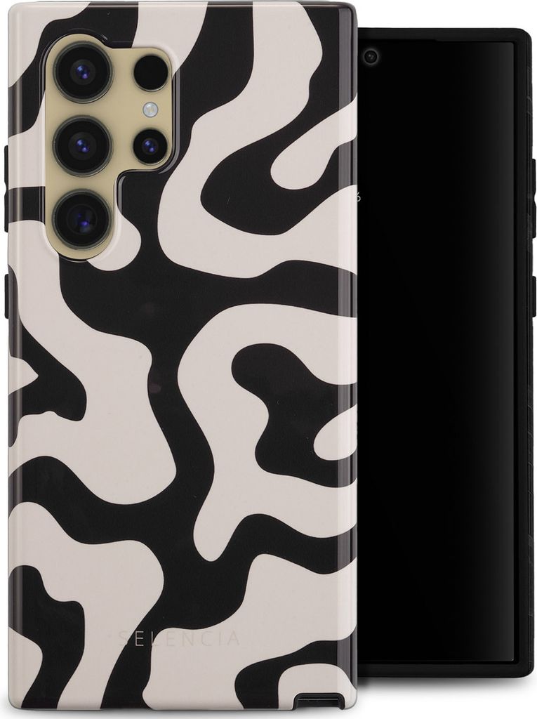 Selencia Vivid Back Cover Samsung Galaxy S24 Ultra - Art Wave Black
