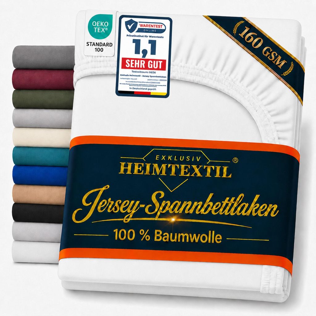 EXKLUSIV HEIMTEXTIL Jersey Spannbettlaken Deluxe 180 x 200 Produktbild 