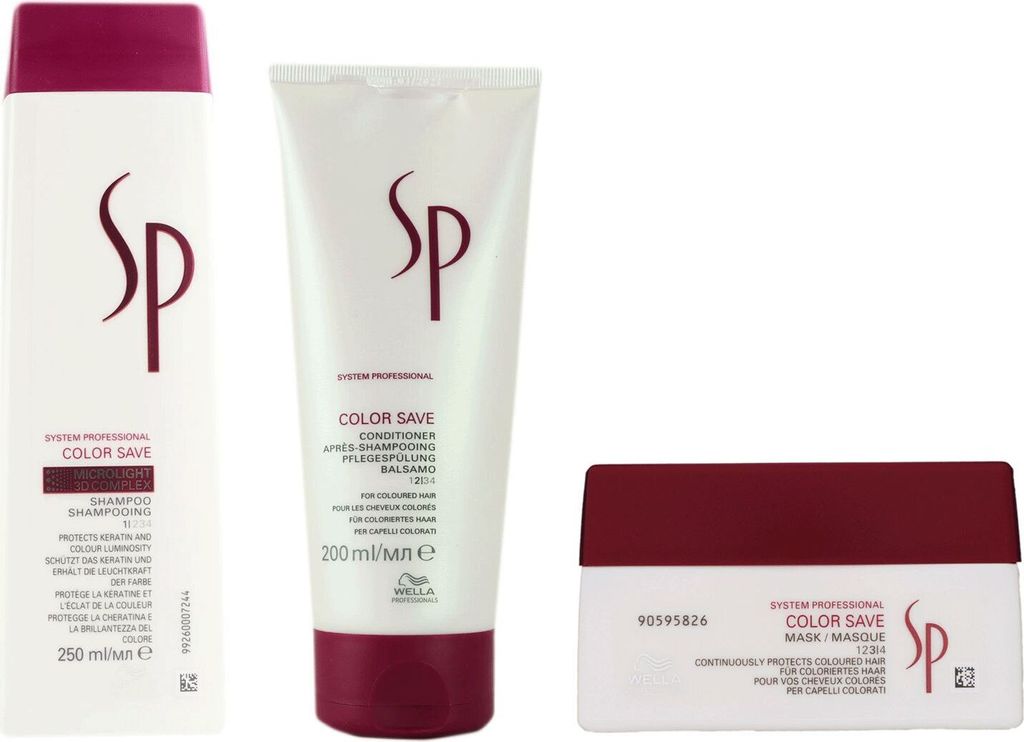 Wella SP Color Save 250 ml Shampoo & 200 ml Conditioner & 200 ml Maske Set