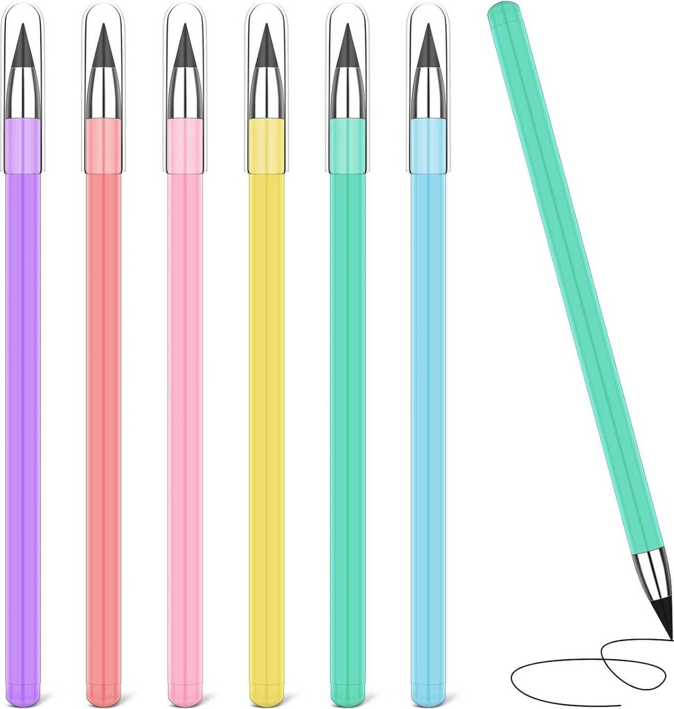 Pack von 6 inktlosen Bleistiften - Wiederverwendbare Bleistifte zum Schreiben und Zeichnen