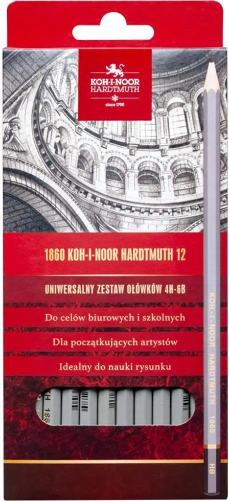 Matite Koh-I-Noor 1860 - 4H-6B - 12 pezzi.