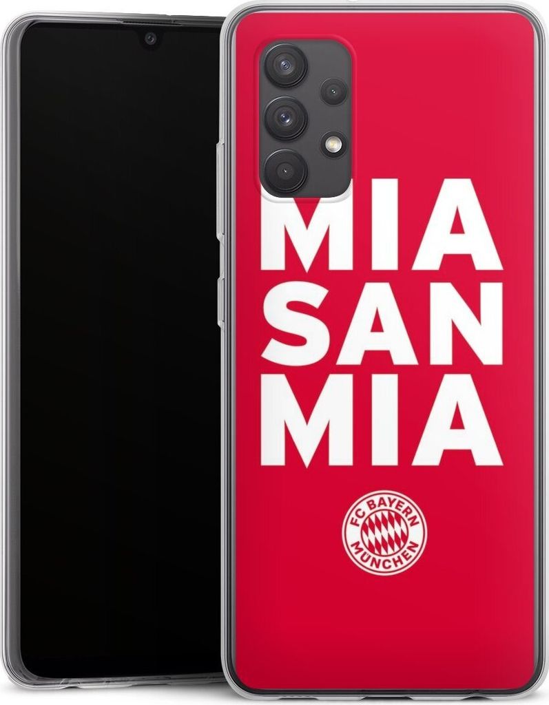 DeinDesign Handyhülle für Samsung Galaxy A32 4G Silikon Hülle Case Smartphone Schutzhülle FC Bayern München FCB Mia San Mia