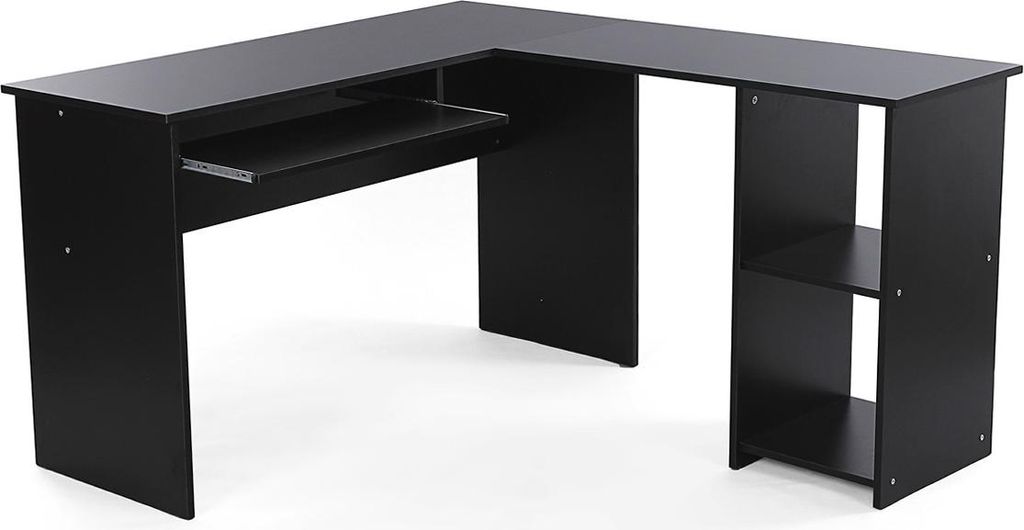L-förmiger Schreibtisch, schwarz