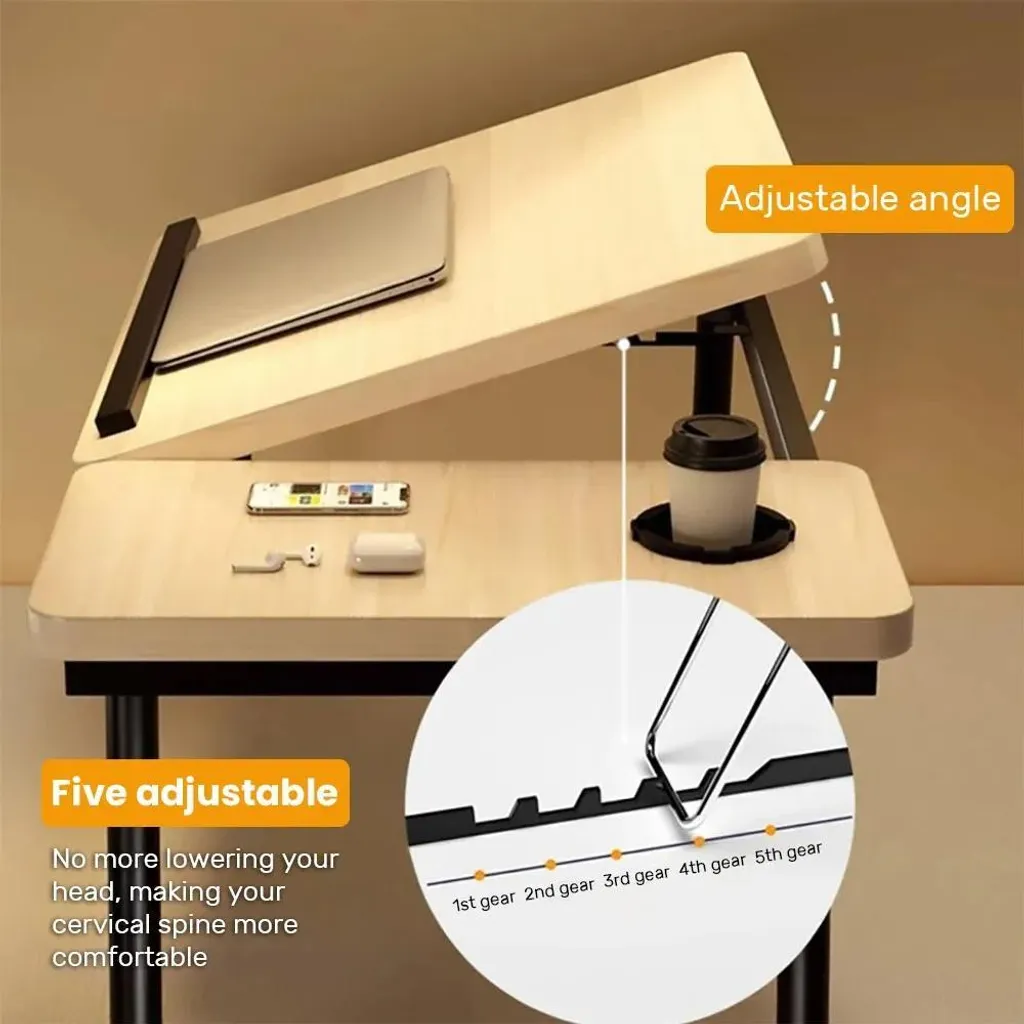 Table pour ordinateur portable : fini le mal de dos au lit avec ce support blanc - 2