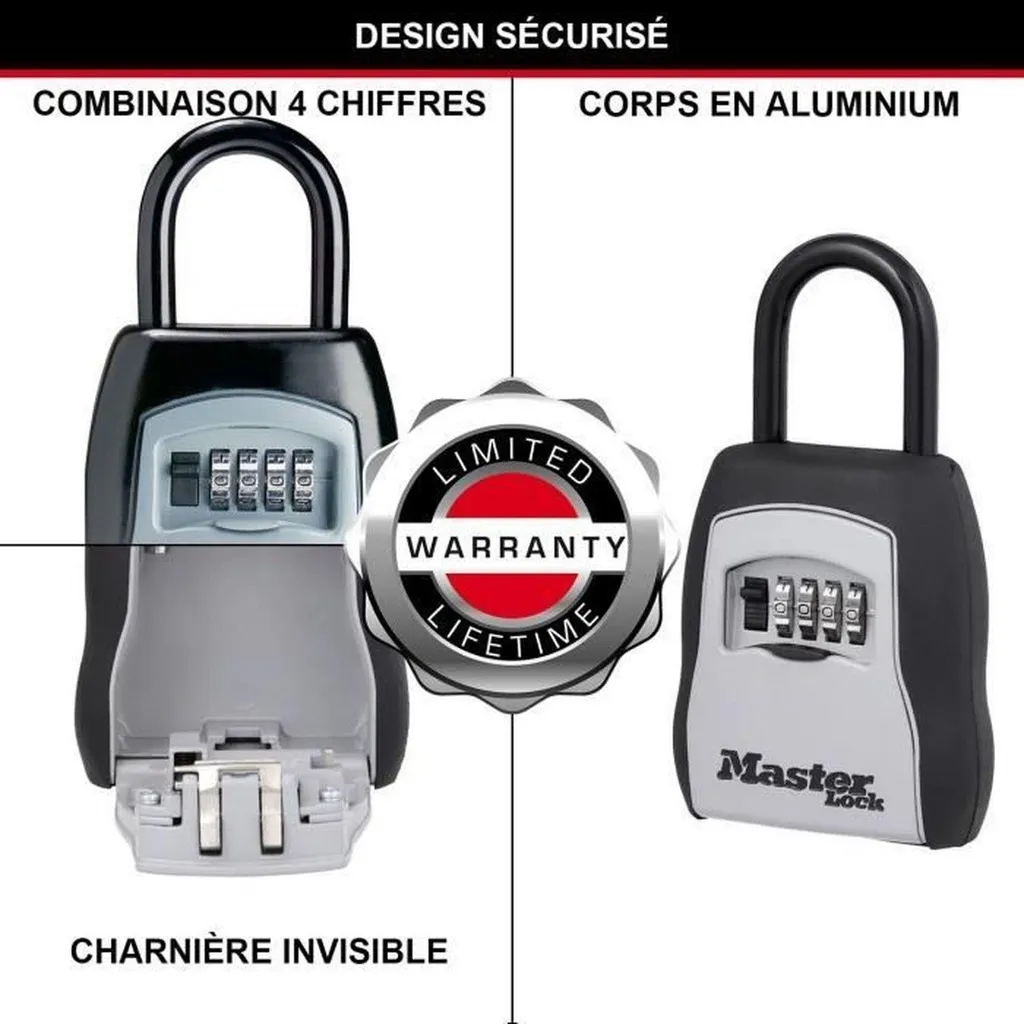 Master Lock 5400EURD Coffre à clés robuste avec anse amovible Medium - 9