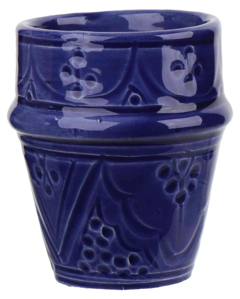 NKlaus Espressobecher Marineblau 100 ml Keramik Tonbecher mit feinem Relief