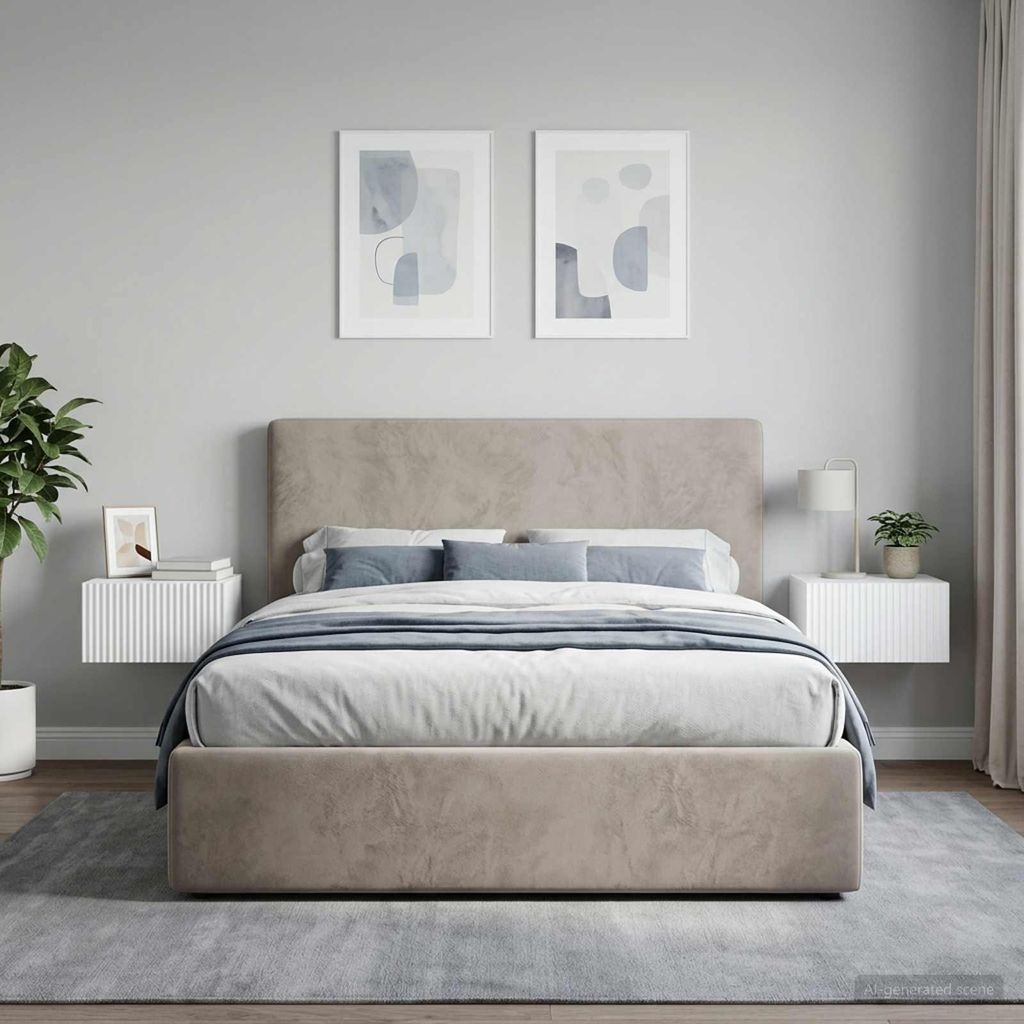 vidaXL Table de chevet murale, lot de 2, blanc, 33 x 34,5 x Image du produit 