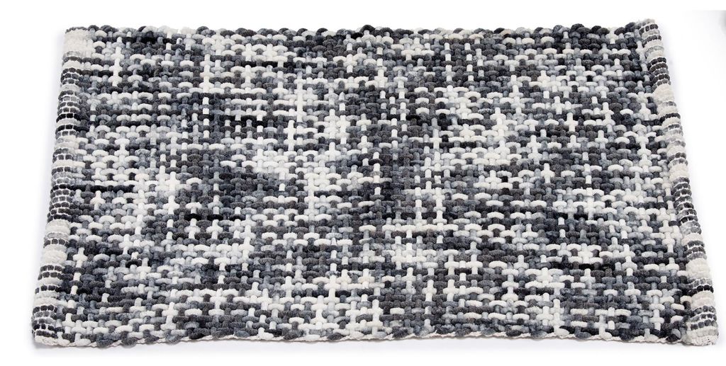 BERILO | Badezimmerteppich - Badezimmermatte - 50 x 80 cm - grau - rechteckig - Duschvorleger - mit Baumwollenzusatz