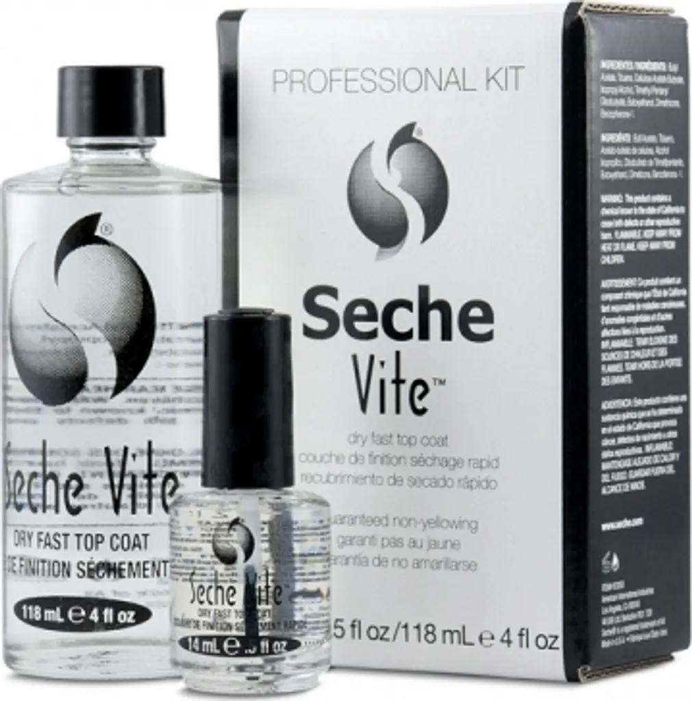 Seche Vite Dry Fast Top Coat Kit de Finition Vernis 115ml et 14ml
