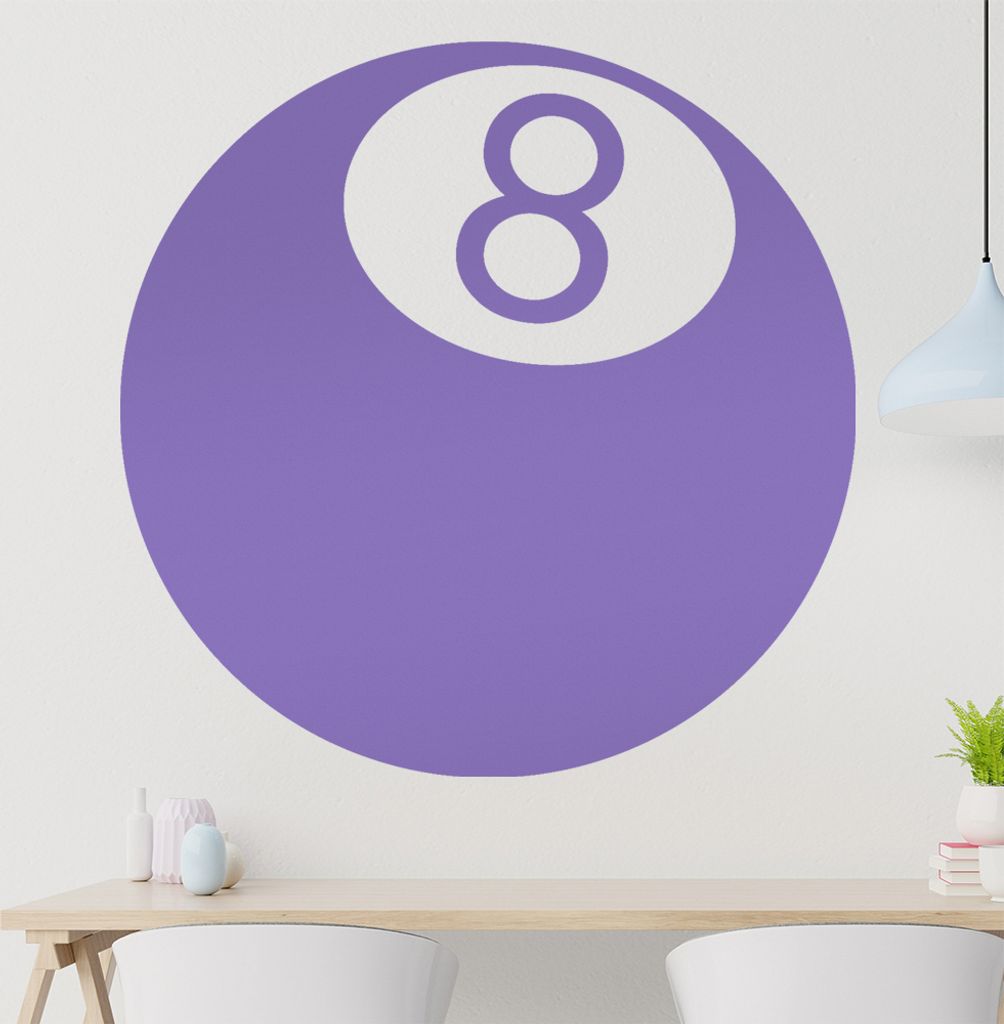 Billiardkugel Wandtattoo in 6 Größen - Wandaufkleber Wall Sticker - Dekoration, Küche, Wohnzimmer, Schlafzimmer, Badezimmer