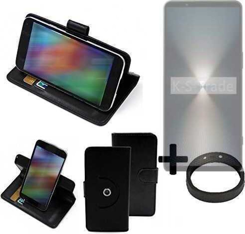 K-S-Trade Case Schutz Hülle kompatibel mit Sony Xperia 1 VI + Bumper Handy Hülle Flipcase Smartphone Cover Handy Schutz Tasche Walletcase schwarz