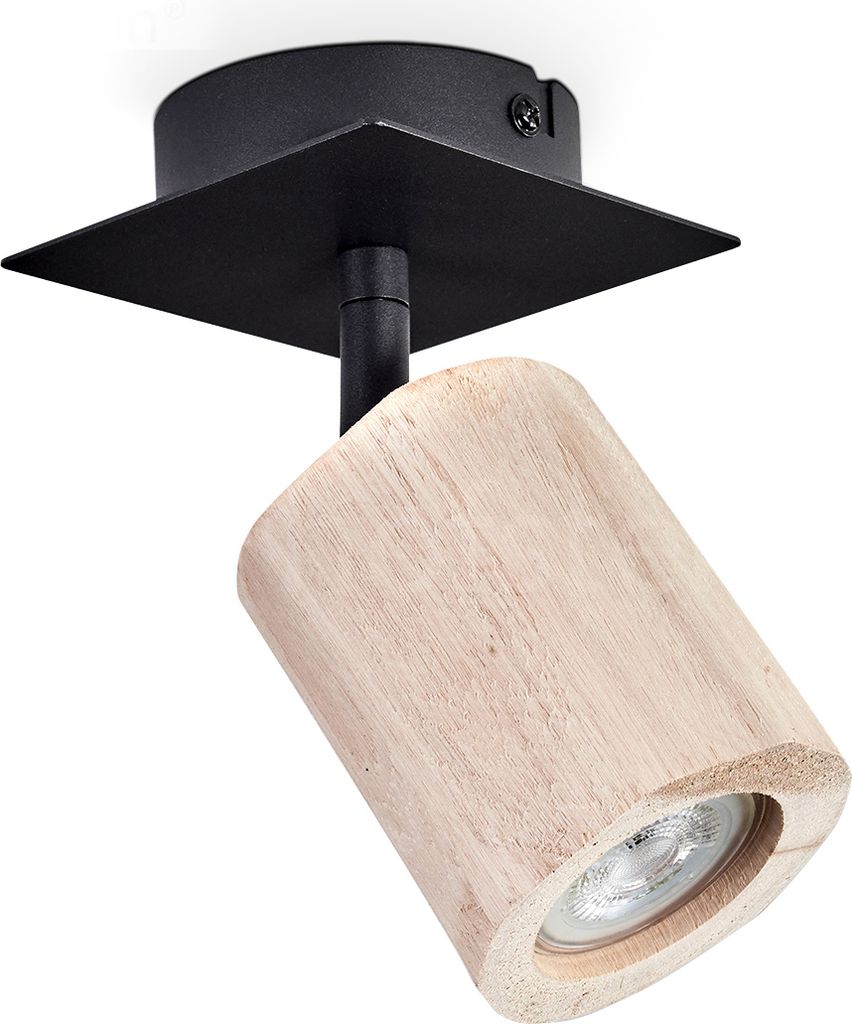 Papigno moderne Deckenlampe skandinavisches Design aus Metall/Holz in Schwarz