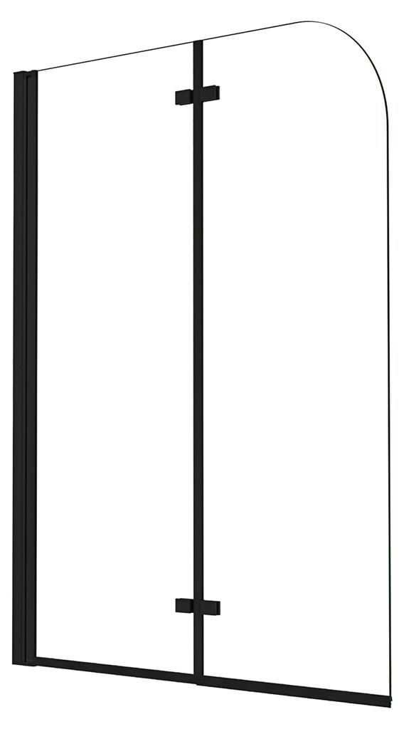 Duschspa 100x140cm 2-teilig Faltwand Schwarz Produktbild 