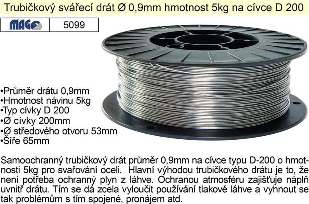 Schweißdrahtrohre 0,9mm/5kg für Stahl