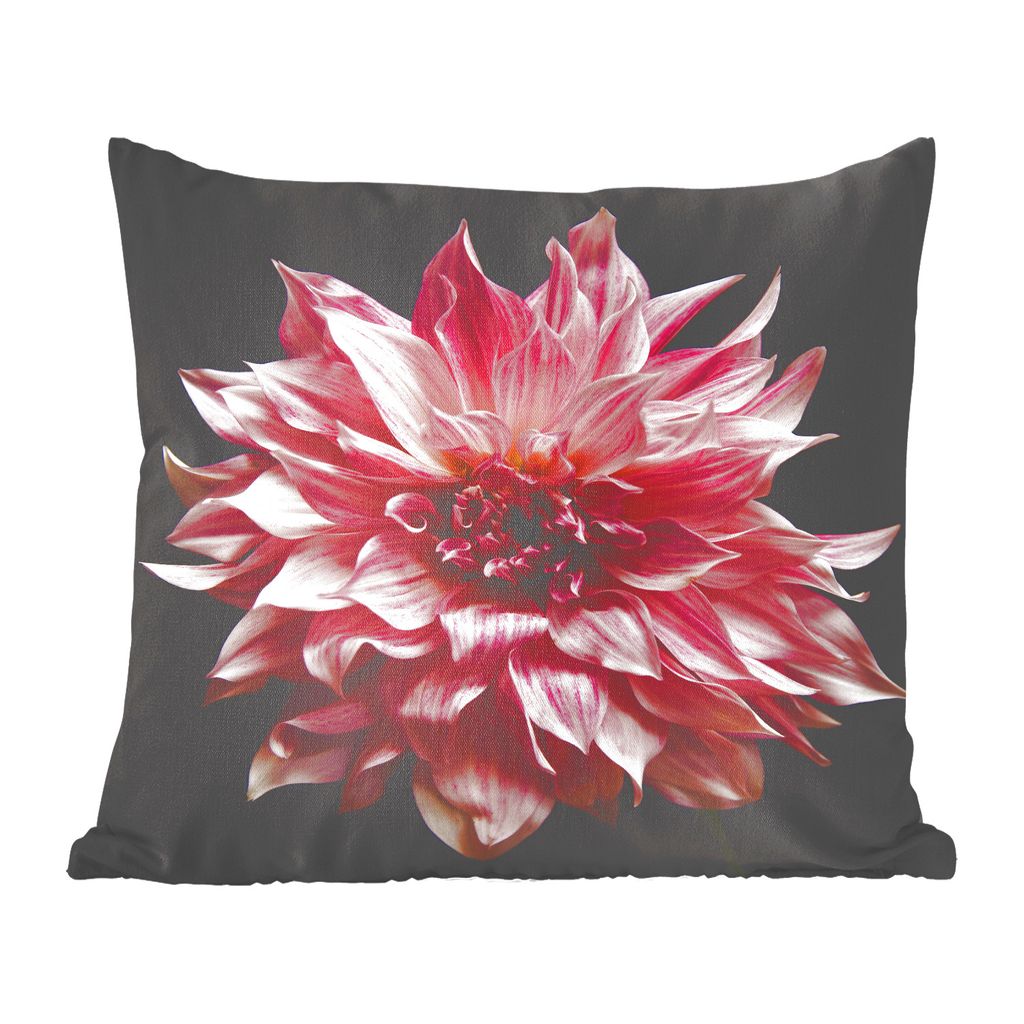 MuchoWow Zierkissen Sofakissen Wohnzimmer Dekokissen 45x45 cm Dahlie - Blumen - Rosa - Schlafpolster - Polster für das Sofa