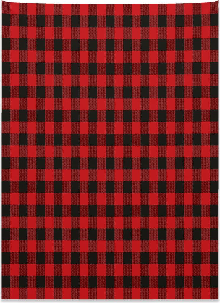 Abakuhaus Plaid Wandteppich, Retro Holzfäller Buffalo aus Weiches Mikrofaser Stoff Kein Verblassen Klare Farben Waschbar, 110 x 150 cm, Scharlachr...