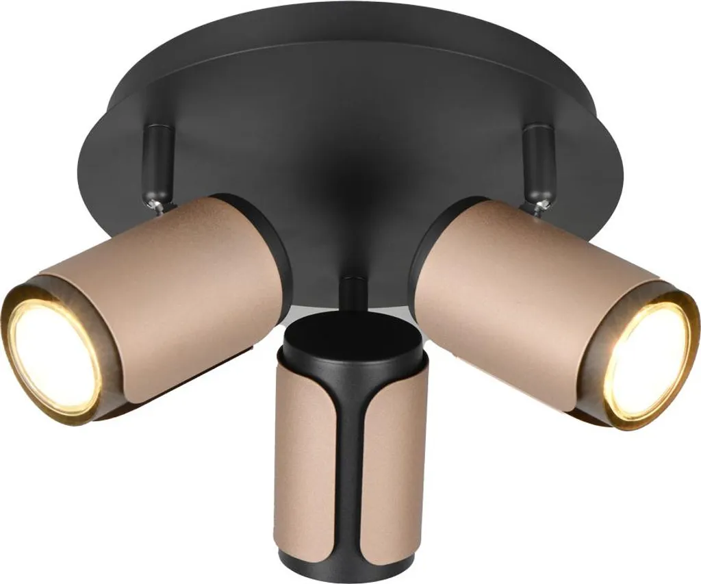 Plafonnier Industriel Noir Mat 30cm - Lustre de Plafond en Métal Orientable