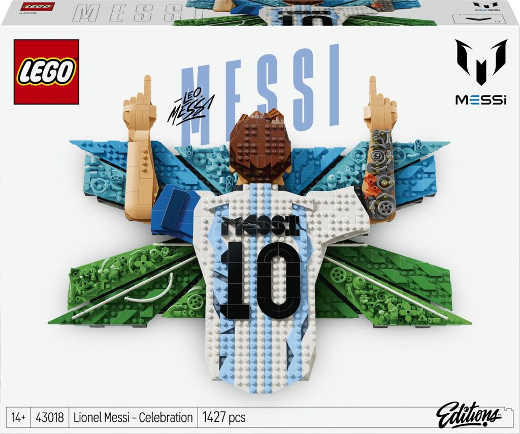 LEGO Éditions 43018 Lionel Messi – Célébration, Art Mural Image du produit 