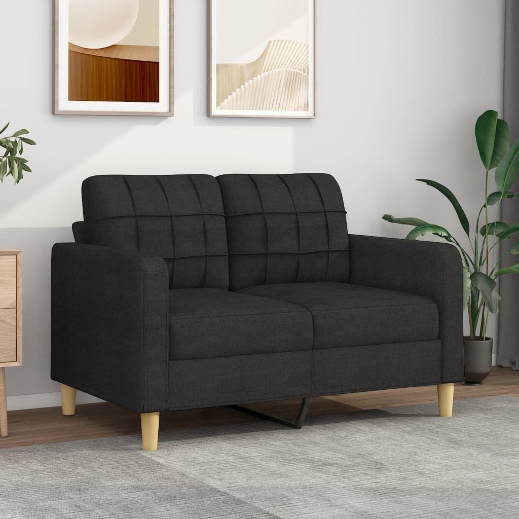 Möbel 2-Sitzer-Sofa Schwarz 120 cm Stoff - Klassische Sofas 359087