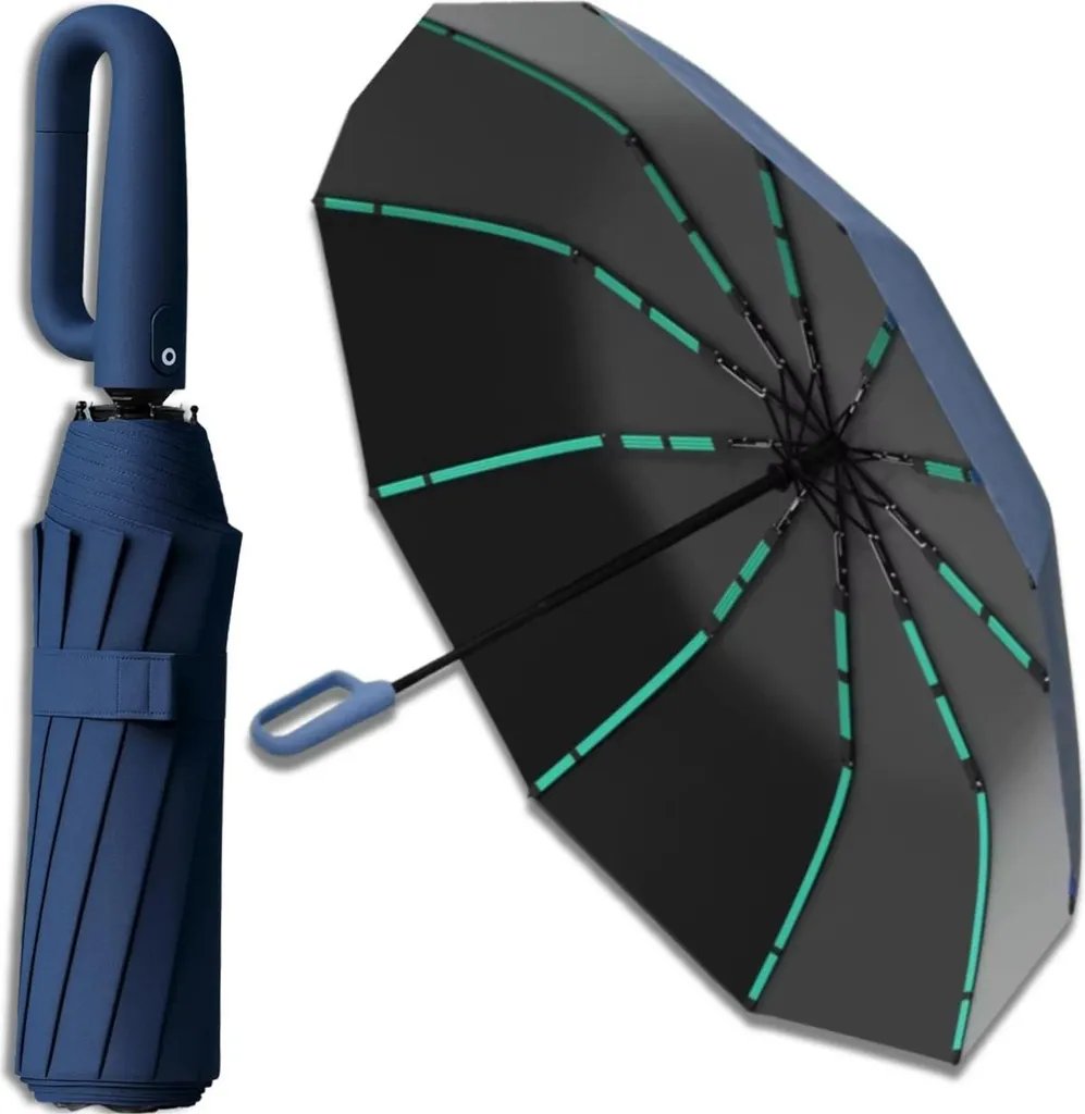 EDIBAZZAR Ombrello Automatico Professionale UV | Marine Blue