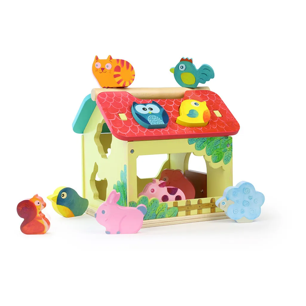 Grande ferme Vilac en bois massif avec 12 accessoires et animaux colorés