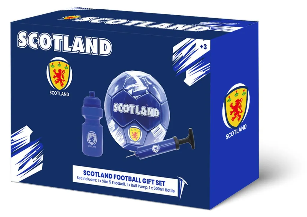 Coffret Gioco Football Écosse Taille 5 avec Gourde et Pompe de Gonflage