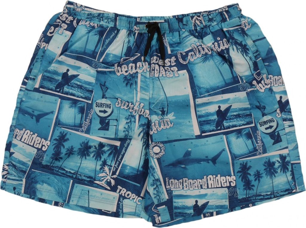 Übergrößen Bade-Shorts marc & mark JIM 2 Tropic blau/bunt 4XL