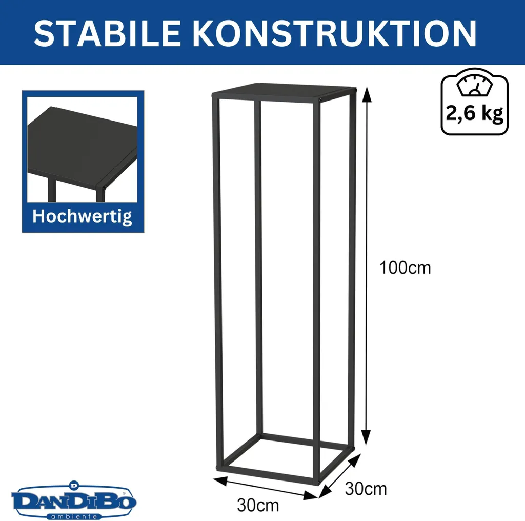 Support pour plantes DanDiBo 96589 Métal Noir Angulaire 100 cm Moderne
