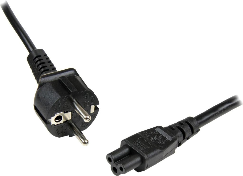StarTech.com 2 m Laptop Ladekabel, EU Schuko auf C5, 2,5A 250V, 18AWG, Notebook / Laptop Ersatzstromkabel, Laptop Netzteil Stromkabel, Kleeblatt/Mi...